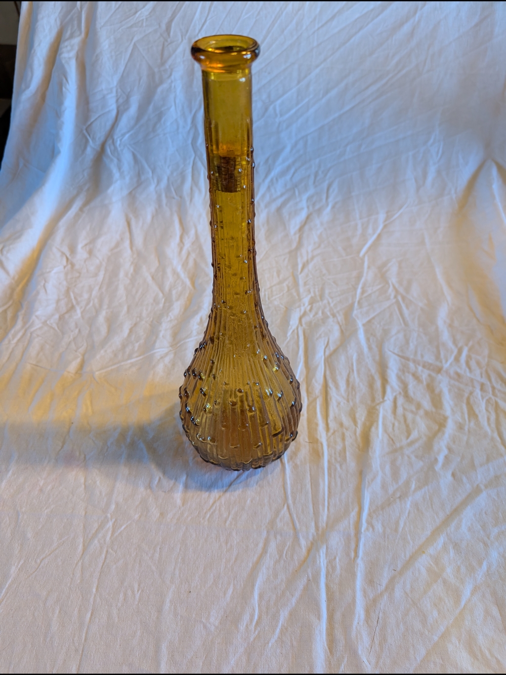 2/100$ Vintage Amber Bud Flowing Wax Vase